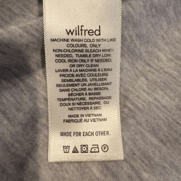 Aritzia Wilfred Saturn Tencil Mini Dress Wrap Front Basalt Gray Size Medium - Picture 5 of 9